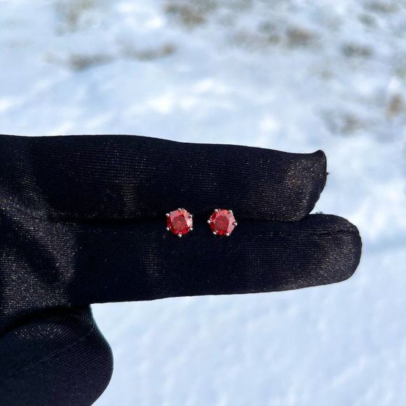 2.0ct Orange Moissanite Diamond 6 Prong Earrings for Women 925 Sterling Silver - Picture 10 of 10